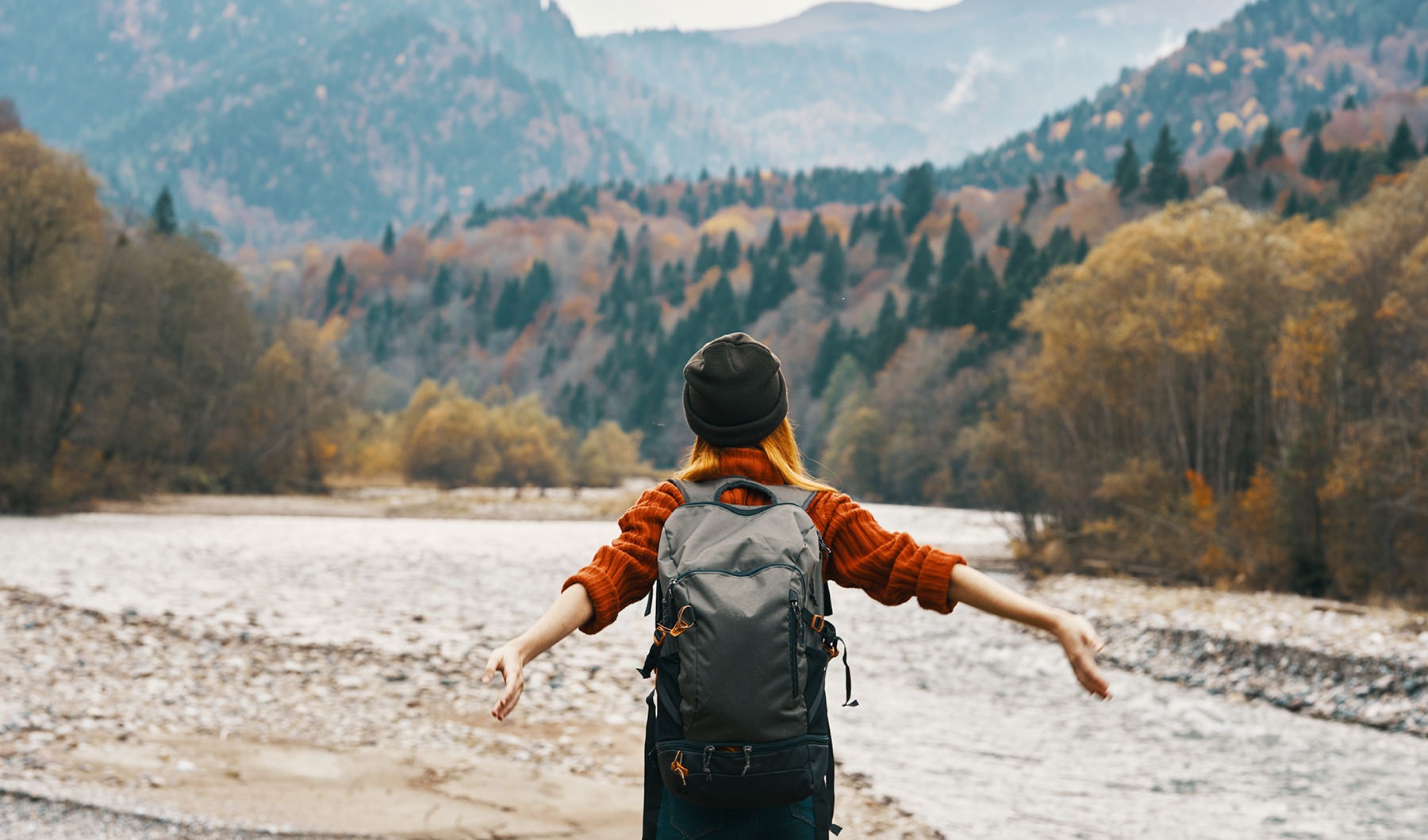 The Post woman by river